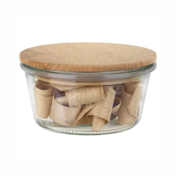Weckglas mit Buchenspan